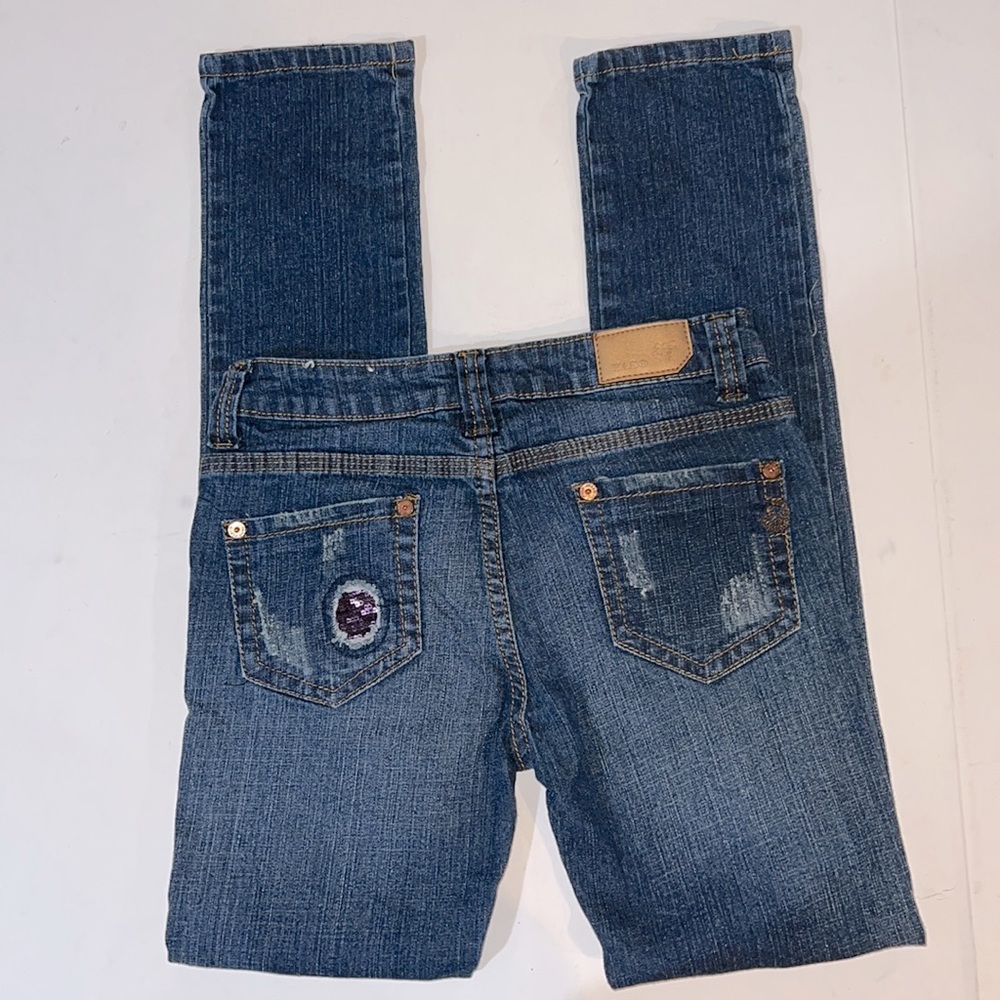 Yaso Denim Blue Jeans with Sequin Embellishments Size 12